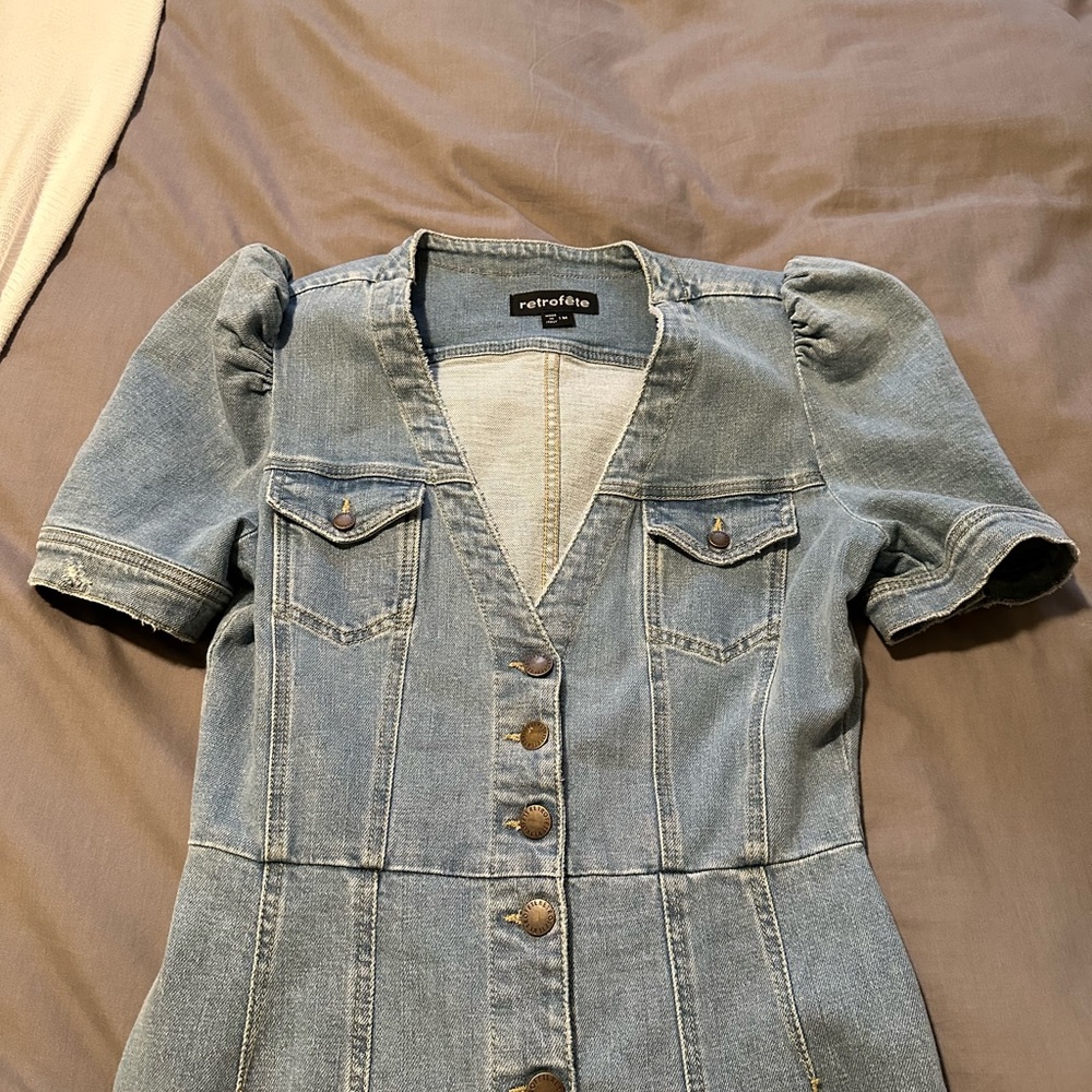 Retrofete Blue Denim Midi Dress - Picture 3 of 11